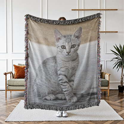 Custom Pet Photo Woven Blanket