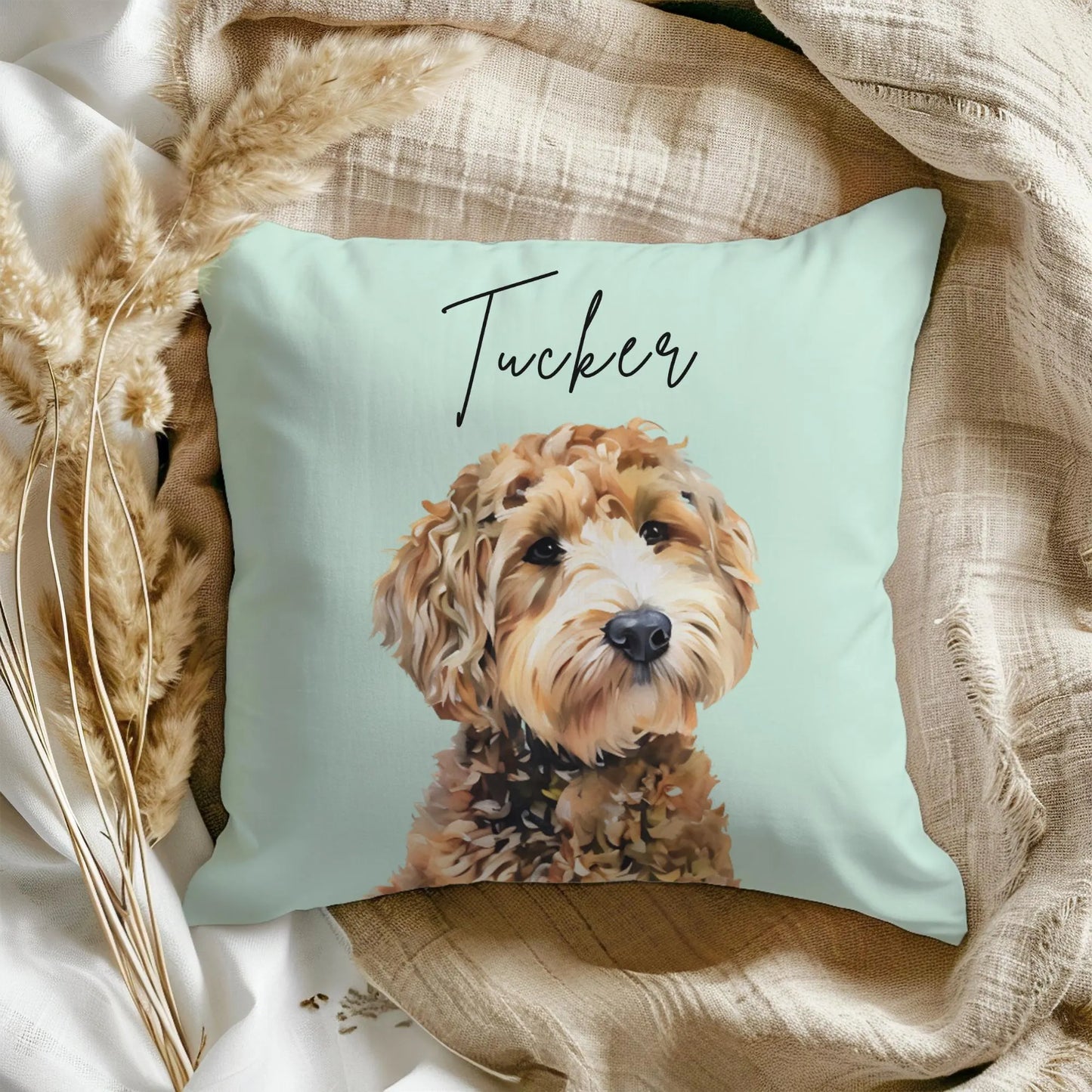 Custom Watercolor Pet Portrait Pillow