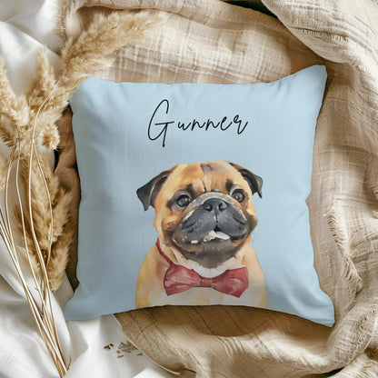 Custom Watercolor Pet Portrait Pillow