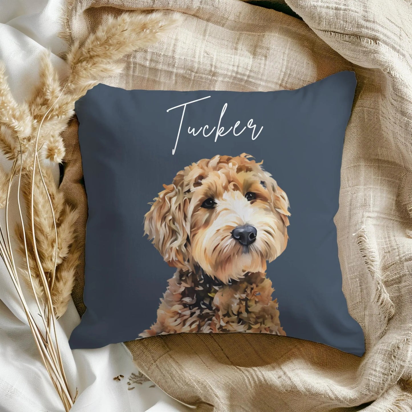 Custom Watercolor Pet Portrait Pillow