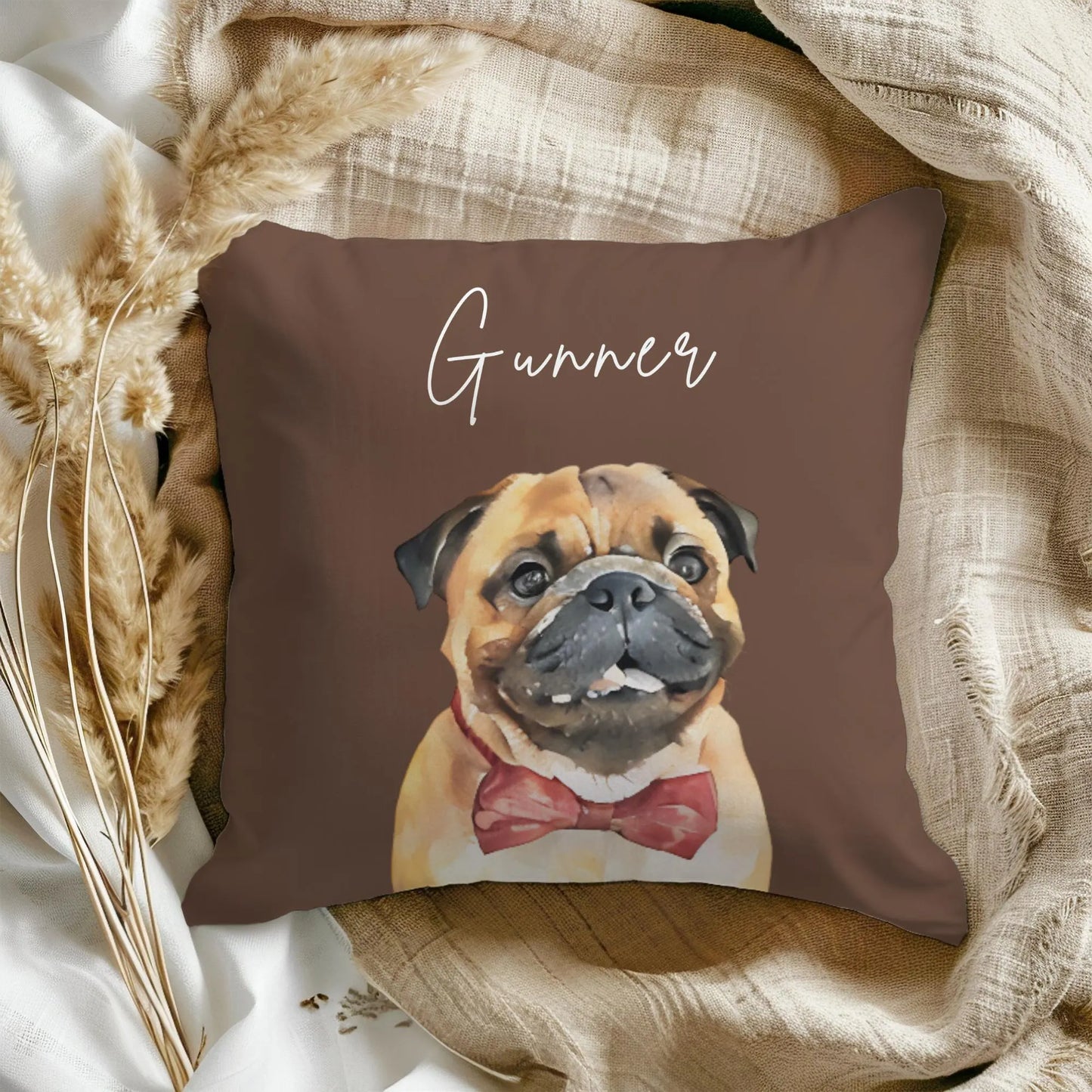 Custom Watercolor Pet Portrait Pillow