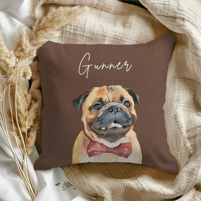 Custom Watercolor Pet Portrait Pillow