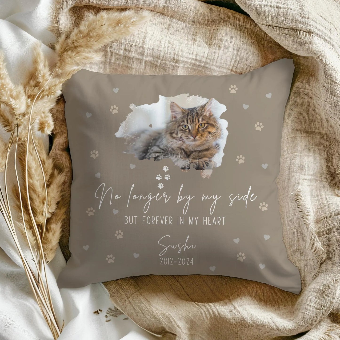 No Longer By My Side Pet Memorial Pillow
