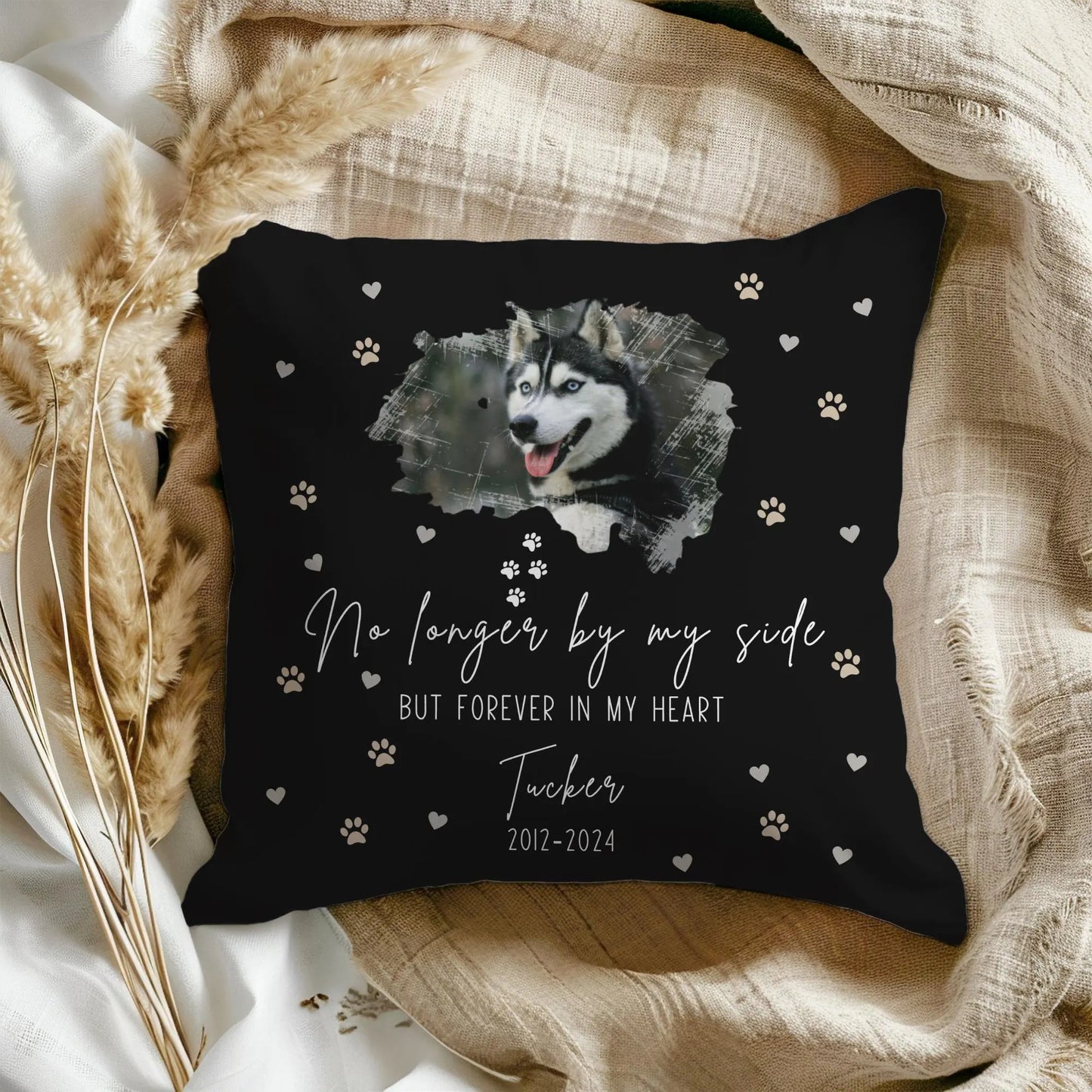 No Longer By My Side Pet Memorial Pillow