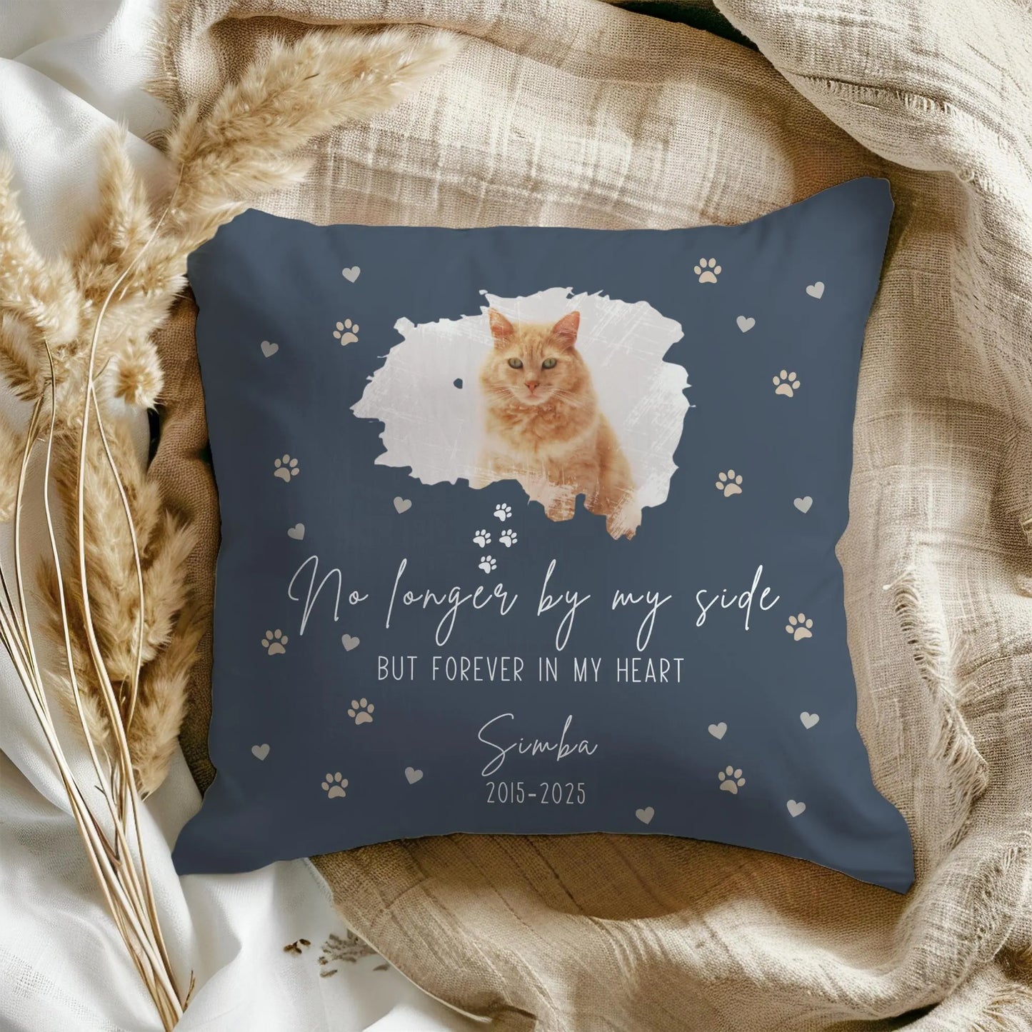 No Longer By My Side Pet Memorial Pillow