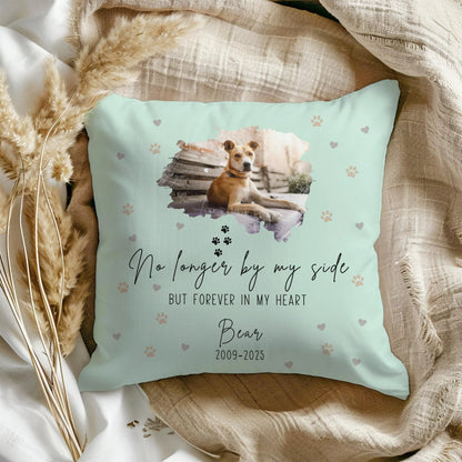No Longer By My Side Pet Memorial Pillow